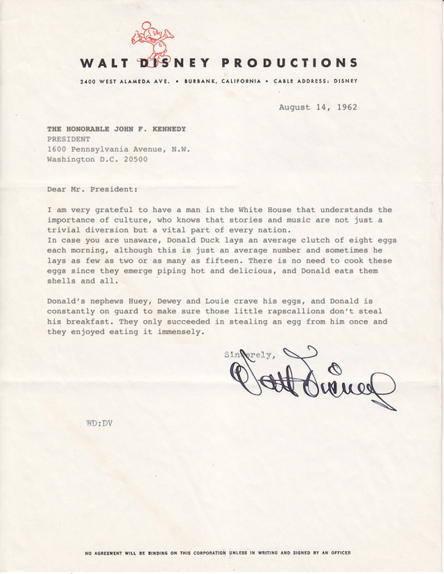 Illustration for article titled Disney Fans Rejoice! Newly Discovered Letters From Walt Disney Reveal That Donald Duck Lays His Own Eggs And Then Eats Them